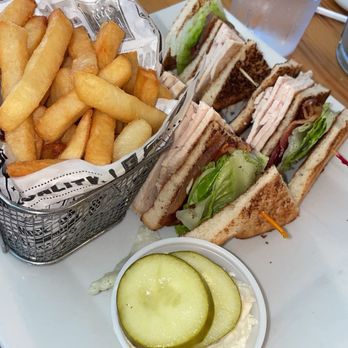 Maria's Brunch - # 2 Turkey and Bacon Club Sandwich with fries - Breakfast & Brunch Near Me - Metuchen, New Jersey