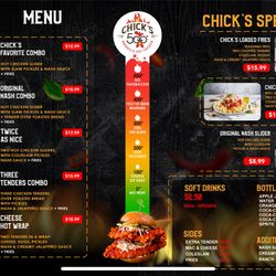 Chick’s 500 degrees - Our new updated menu !