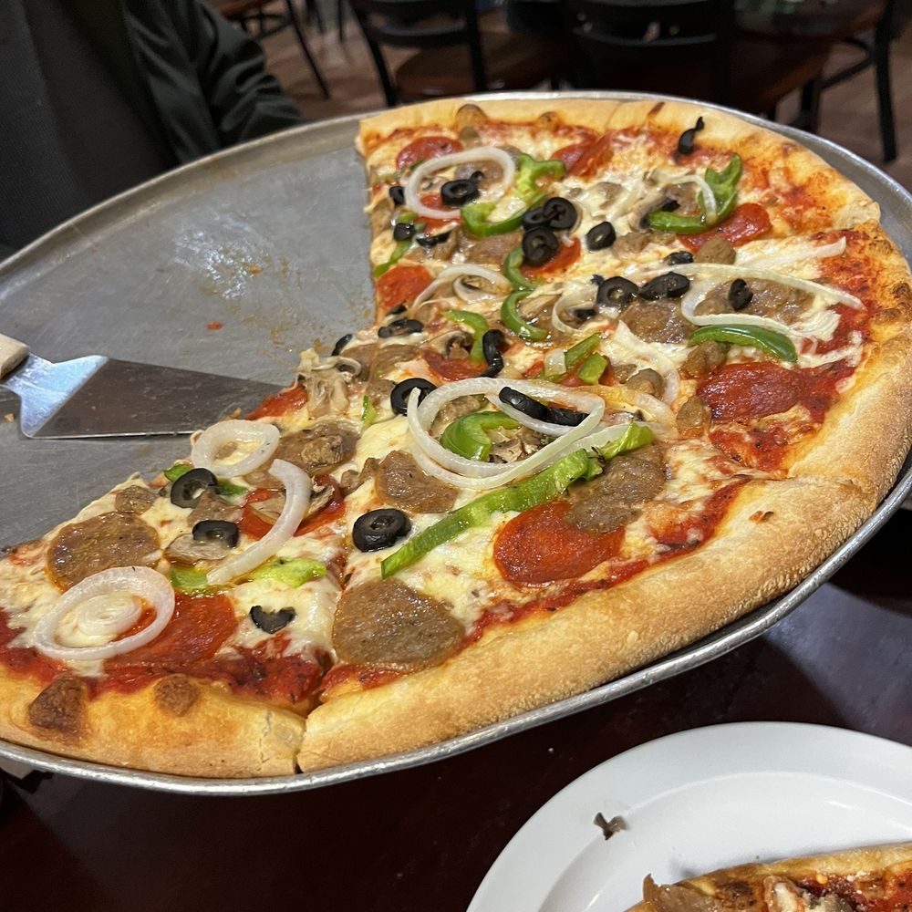 The Works large pizza The Works large pizza
