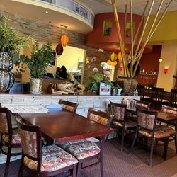 Bambu Garden - Photo of the front from my beautiful booth. It's a very comfortable booth.