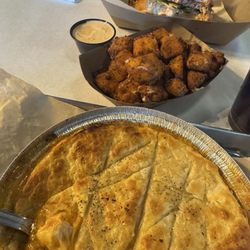 Mojo 99 - Green chili pot pie and cheese curds