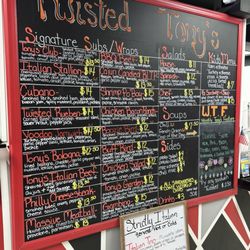 Twisted Tony's - Menu Board May 2025