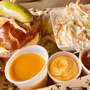 Panacea Brewing - Trash Burger w/slaw - Kombucha Near Me - Wilmington, North Carolina Panacea Brewing - Trash Burger w/slaw - Kombucha Near Me - Wilmington, North Carolina