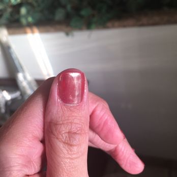 Pro Nails - This is NOT a mirrored style that's so popular right now! Poor paint job, red base showing through, uneven surface. - Nail Salons Near Me - Dana Point, California