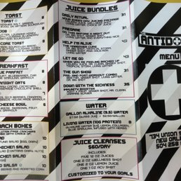 Backside of menu Backside of menu