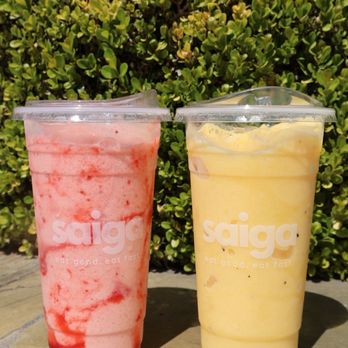 Saiga Vietnamese Eatery - Passion Pop (Blended) and Paradise Swirl (Blended) - Vietnamese Near Me - Orange, California