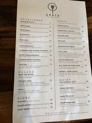 Menu photo 8 GRATA Italian Eatery Windsor, CA Menu photo 8 GRATA Italian Eatery Windsor, CA