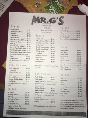 Menu photo 2 Mr G's Charlotte, NC Menu photo 2 Mr G's Charlotte, NC