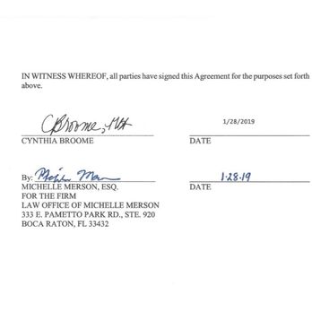 Misdemeanor Clinic - Signed Attorney-Client Agreement between Michelle Merson and Myself! - Criminal Defense Law Near Me - Boca Raton, Florida
