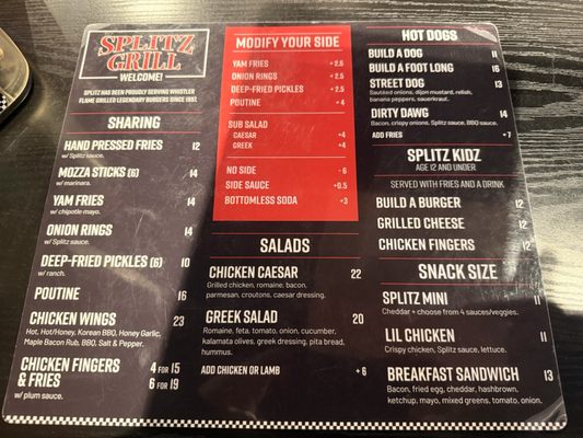 Menu photo 4 Splitz Grill Whistler, BC