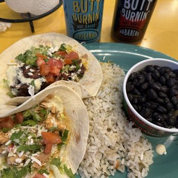 Fuzzy's Taco Shop - Shredded chicken a d brisket taco plate - Tacos Near Me - Colorado Springs, Colorado