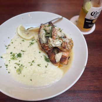 Pappadeaux Seafood Kitchen - Salmon w/ Shrimp, Scallops, and Crab Meat + Mash - Cajun/Creole Near Me - Marietta, Georgia