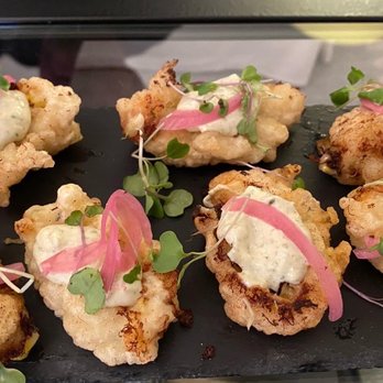 Jesse McClelland Personal Chef & Catering - Crab Fritters, Sweet Corn, Potato, Remoulade. Pickled Red Onion. - Personal Chefs Near Me - Marina, California Jesse McClelland Personal Chef & Catering - Crab Fritters, Sweet Corn, Potato, Remoulade. Pickled Red Onion. - Personal Chefs Near Me - Marina, California