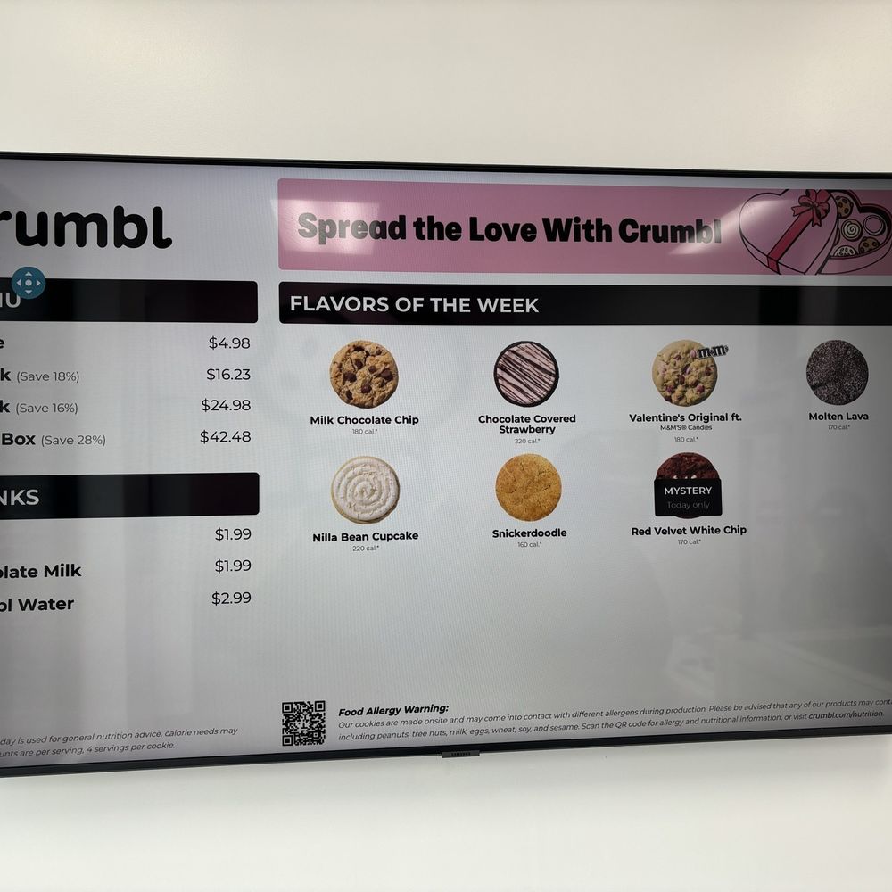 Flavors of the Week menu