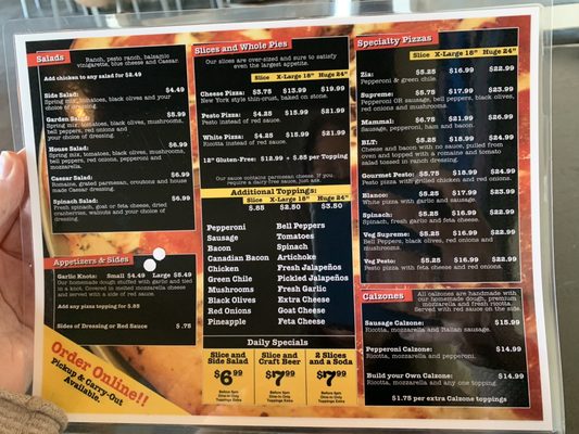 Menu photo 4 Slice Parlor Albuquerque, NM