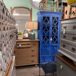 Nadeau - Pop of blue cabinet