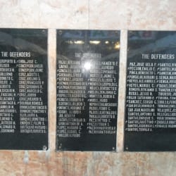 Marikina Freedom Park - The names of the defenders. Thanks to all of you!
