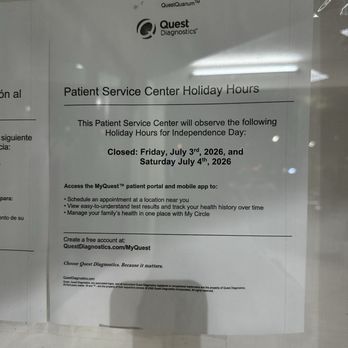 Quest Diagnostics - Closed for 4th of July - Laboratory Testing Near Me - Pinecrest, Florida Quest Diagnostics - Closed for 4th of July - Laboratory Testing Near Me - Pinecrest, Florida