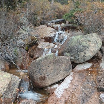 Anne-Marie Falls Hiking Trail - Lower view of the falls - Hiking Near Me - Divide, Colorado Anne-Marie Falls Hiking Trail - Lower view of the falls - Hiking Near Me - Divide, Colorado