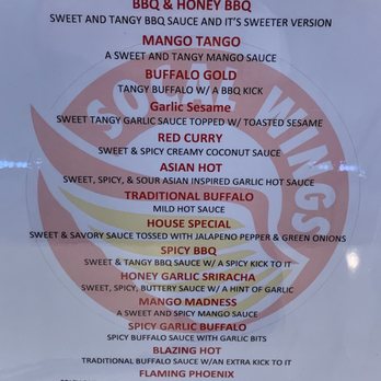 SoCal Wings - (Wet) Flavor Menu - Chicken Wings Near Me - Fullerton, California