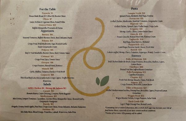 Menu photo 7 Ciccio Trattoria McKinney, TX