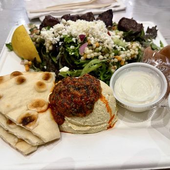 Luna Grill Anaheim - Spicey humus, pita, and salad. - Mediterranean Near Me - Anaheim, California Luna Grill Anaheim - Spicey humus, pita, and salad. - Mediterranean Near Me - Anaheim, California