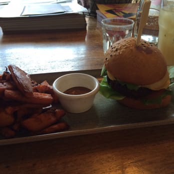 The Vegie Bar - Tofu & Quinoa Burger with Sweet Potato Fries...delicious!!! - Vegetarian Near Me - Fitzroy, VIC The Vegie Bar - Tofu & Quinoa Burger with Sweet Potato Fries...delicious!!! - Vegetarian Near Me - Fitzroy, VIC