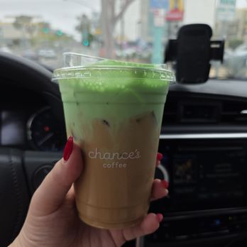 Chance’s Coffee - Iced double pandan latte with oat milk - yummy! - Coffee & Tea Near Me - San Diego, California Chance’s Coffee - Iced double pandan latte with oat milk - yummy! - Coffee & Tea Near Me - San Diego, California