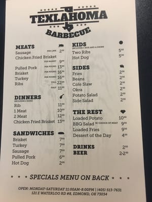 Menu photo 5 Texlahoma BBQ Edmond, OK Menu photo 5 Texlahoma BBQ Edmond, OK