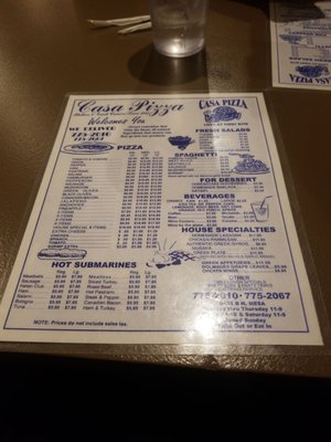 Menu photo 8 Casa Pizza Restaurant El Paso, TX