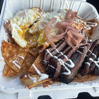 Cornerstone BBQ - Chilaquiles with Tri tip - Barbeque Near Me - Beaumont, California