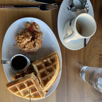 Parkside Restaurant - Chicken and waffle sandwich with tater hash - American Near Me - Raleigh, North Carolina Parkside Restaurant - Chicken and waffle sandwich with tater hash - American Near Me - Raleigh, North Carolina