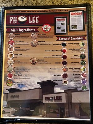 Menu photo 2 Pho Lee Greenwood Village, CO
