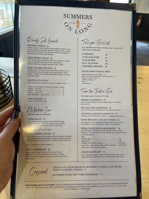 Menu photo 1 Summers on Long Sarona, WI