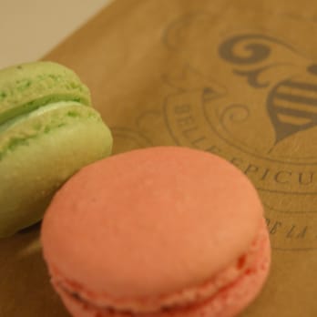 Belle Epicurean Bakery - Pistachio and cherry ganache macarons - Desserts Near Me - Seattle, Washington