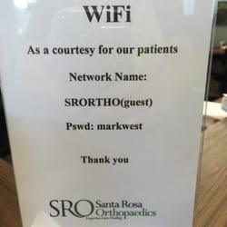 Santa Rosa Orthopaedics - Free wifi