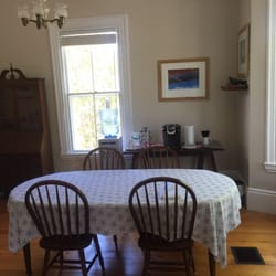 The Maine Hideaway - Breakfast room with complimentary coffee tea and water.