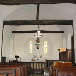 Greatham Church - The nave and chancel, looking east.