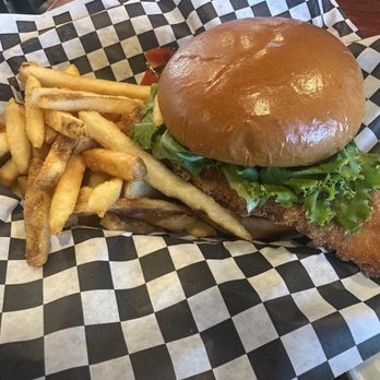 Gary's Olde Towne Tavern - Haddock sandwich with French fries. - Brewpubs Near Me - Naples, Maine