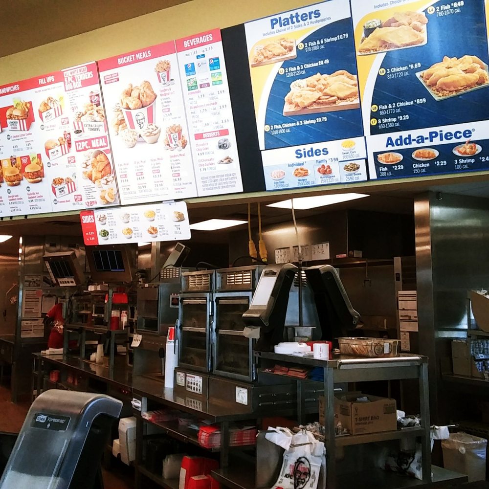 Long John Silver's - Menu board on the KFC side. - Seafood Near Me - Yucaipa, California Long John Silver's - Menu board on the KFC side. - Seafood Near Me - Yucaipa, California