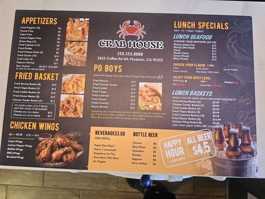 Menu photo 2 Crab House Modesto, CA Menu photo 2 Crab House Modesto, CA