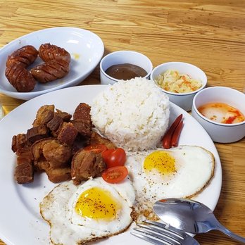 Marie’s Kitchen - Lechon kawali with a side order of longsilong - Filipino Near Me - Dallas, Texas Marie’s Kitchen - Lechon kawali with a side order of longsilong - Filipino Near Me - Dallas, Texas