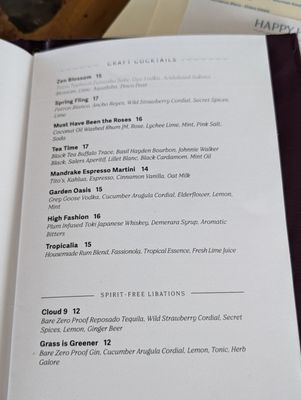 Menu photo 2 Mandrake Rooftop Columbus, OH