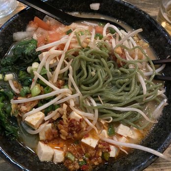Ohyama Ramen - Spicy tofu vegan ramen with kale noodles - Ramen Near Me - Whistler, British Columbia Ohyama Ramen - Spicy tofu vegan ramen with kale noodles - Ramen Near Me - Whistler, British Columbia