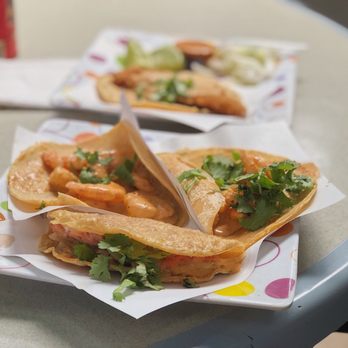 Tacos Marco Antonio - Shrimp tacos with salsa de crema. - Tacos Near Me - Ensenada, BCN