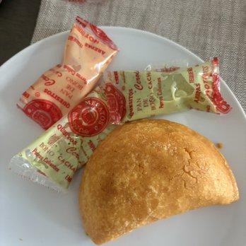 Mecatos Bakery & Café - Chicken empanada with sauces - Bakeries Near Me - Apopka, Florida