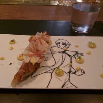 Pineapple & Pearls - Asparagus okonomiyaki. The plating on these dishes is just spectacular. - New American Near Me - Washington, DC, District of Columbia Pineapple & Pearls - Asparagus okonomiyaki. The plating on these dishes is just spectacular. - New American Near Me - Washington, DC, District of Columbia
