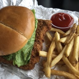 Pork tenderloin combo. Don't let the square shape fool you, the tenderloin is hand breaded in their kitchen. Pork tenderloin combo. Don't let the square shape fool you, the tenderloin is hand breaded in their kitchen.