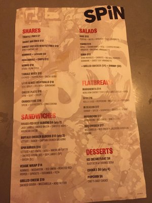Menu photo 4 SPIN San Francisco San Francisco, CA