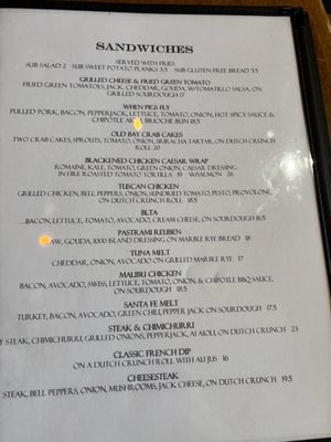 Menu photo 1 Brick's Placerville, CA